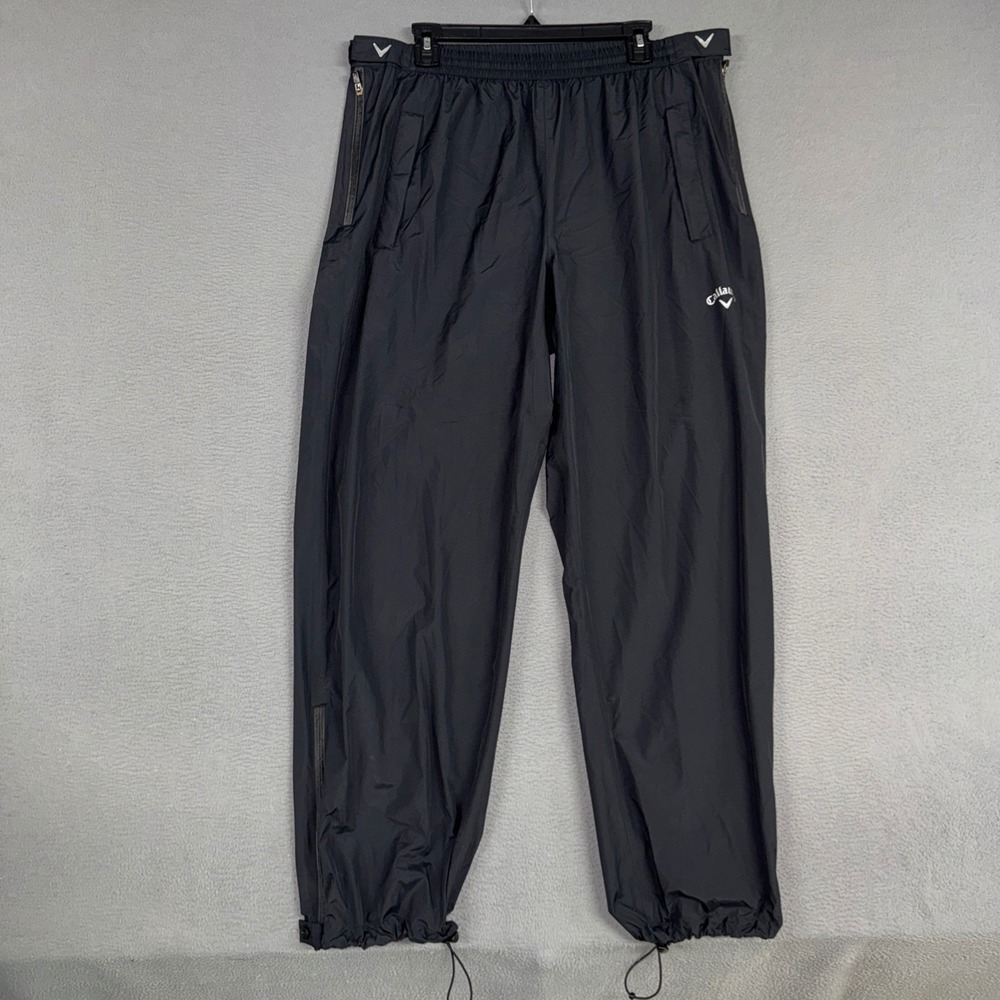 Callaway Rain Pants Mens XL Black X Series Golf Nylon Elastic Waist Lightweight